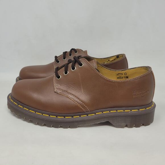 VTG Dr Martens Shoes Women 9 Brown Leather 3-Eye Oxford Lug Sole AirWair 1561/59 - Picture 4 of 12